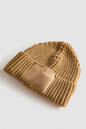 Patrizia Pepe Ribbed Fabric Hat Beige | 879462-IKT