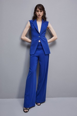 Patrizia Pepe Sablè Crepe Palazzo Pants Hellblau | 245673-GFE