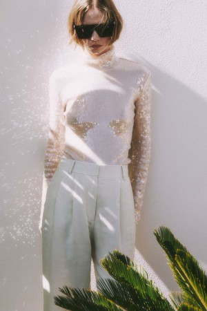 Patrizia Pepe Sequined Body Shirt Beige | 846572-CIF