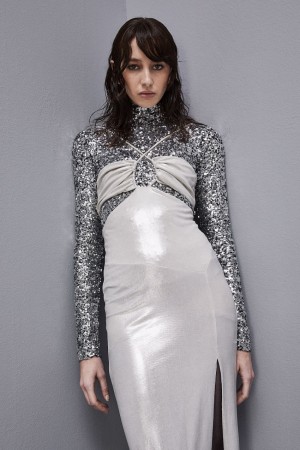 Patrizia Pepe Sequined Body Shirt Grau | 423860-QPV