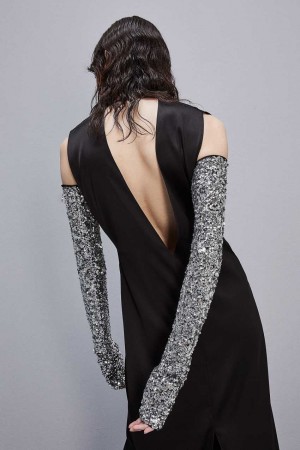 Patrizia Pepe Sequined Sleeves Grau | 045713-SWD