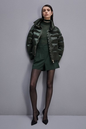 Patrizia Pepe Shiny Nylon Down Jacket Grün | 465291-HKE