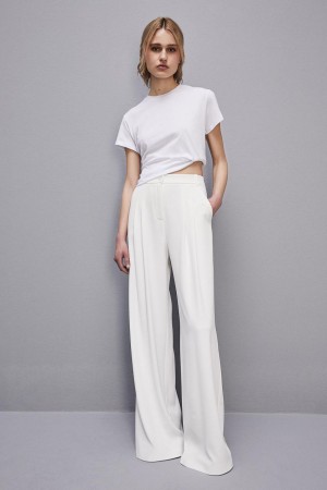 Patrizia Pepe Short-sleeved T-shirt With Logo In Organic Cotton Weiß | 574928-KFI