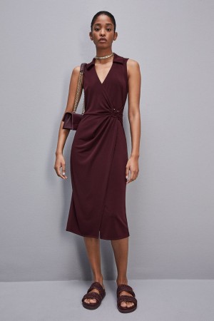 Patrizia Pepe Sleeveless Midi Jersey Dress Lila | 894076-HFE