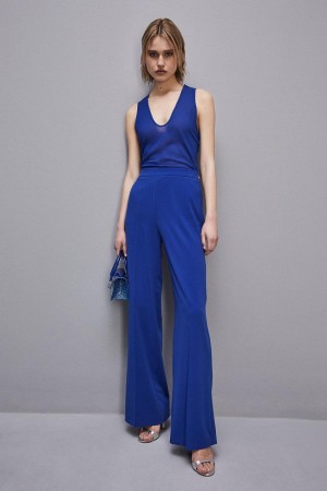Patrizia Pepe Sleeveless Top Shirt In Georgette Hellblau | 125863-AYC