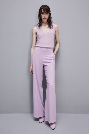 Patrizia Pepe Sleeveless Top Shirt In Georgette Lila | 208674-PEU