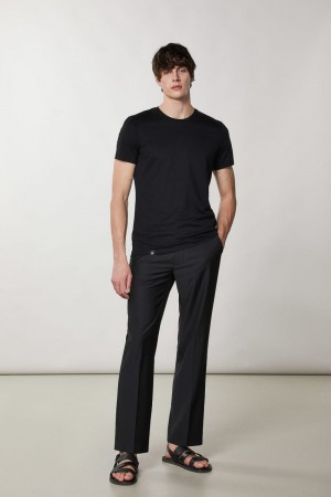 Patrizia Pepe Slim Fit T-shirt In Lyocell Jersey And Cotton Schwarz | 165082-SWL