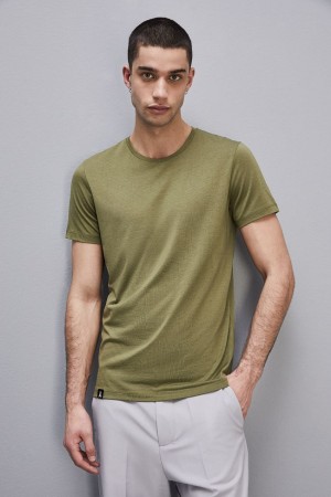 Patrizia Pepe Slim Fit T-shirt In Lyocell Jersey And Cotton Grün | 581632-NBA