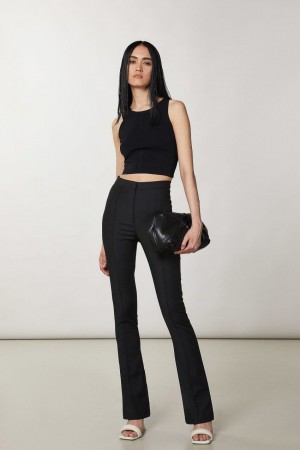 Patrizia Pepe Slim Flare Pants Schwarz | 842593-ARH