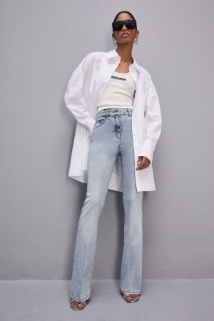 Patrizia Pepe Slim Stretch Denim Jeans Hellblau | 837510-IQJ