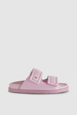 Patrizia Pepe Slippers With Logo And Leather Lining Lila | 984103-WOT