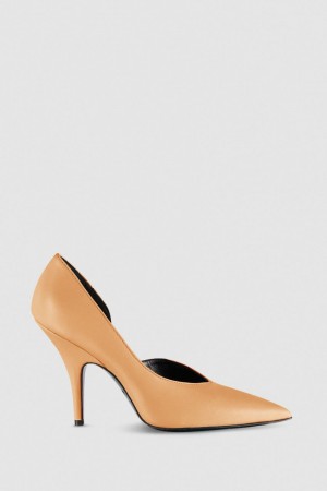 Patrizia Pepe Smooth Leather Pumps Beige | 583941-ZJU