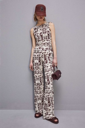 Patrizia Pepe Stretch Jersey Pants With Print Mehrfarbig | 973584-QAR