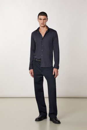 Patrizia Pepe Stretch Poplin Shirt Blau | 137462-TSI