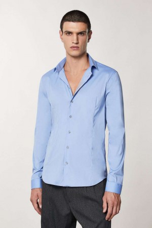 Patrizia Pepe Stretch Poplin Shirt Hellblau | 874963-LZI