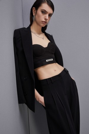 Patrizia Pepe Tailored Bustier With Belt Schwarz | 328674-OWP