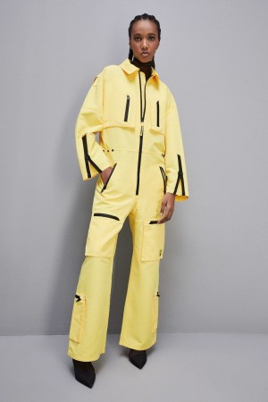 Patrizia Pepe Technical Nylon Jumpsuit Gelb | 634102-KUV