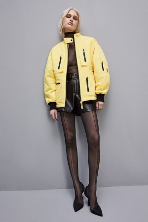 Patrizia Pepe Technical Nylon Over Jacket Gelb | 607158-ECX