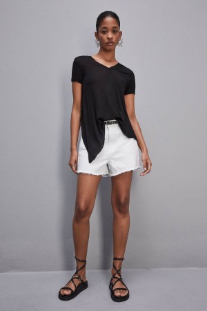 Patrizia Pepe T-shirt In Super Light Modal Jersey Schwarz | 459061-JNX