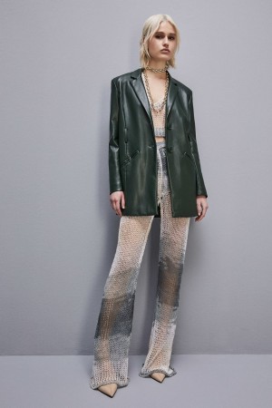 Patrizia Pepe Two-button Jacket In Coated Fabric Grün | 805126-OZB