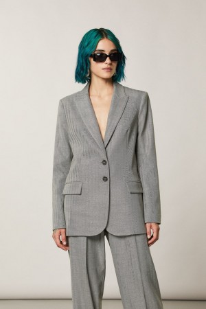 Patrizia Pepe Two-button Patterned Jacket Grau | 214609-BPQ