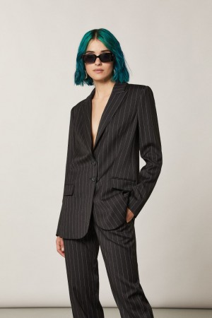 Patrizia Pepe Two-button Viscose Jacket Schwarz | 941785-NTD