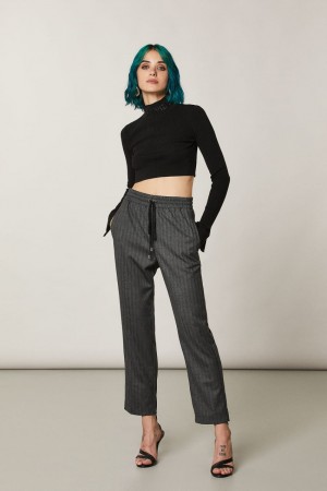 Patrizia Pepe Viscose Ankle Pants Schwarz | 084931-MAP