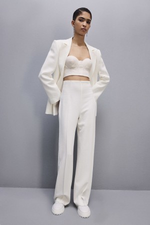 Patrizia Pepe Viscose Palazzo Pants Weiß | 017825-VEA
