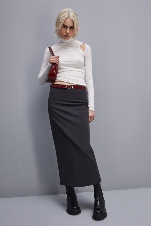 Patrizia Pepe Viscose Pencil Skirt Grau | 705931-EAZ