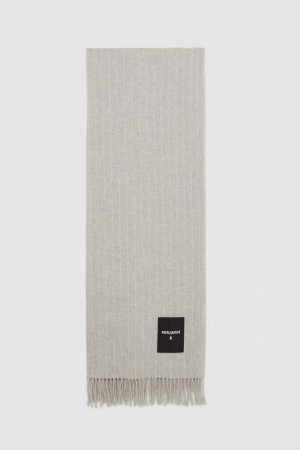 Patrizia Pepe Wool-blend Pinstripe Scarf Grau | 182640-HTI