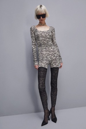 Patrizia Pepe Zebra Print Jumpsuit Animalier | 163298-EBT